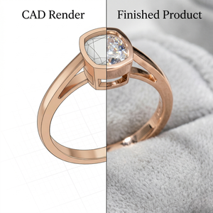 1 Ct IGI Certified Lab Grown Diamond <b>Ring</b> <b>Cushion</b> Cut Bezel Setting 9K Gold Engagement <b>Wedding</b> Anniversary Fine Jewelry Supplier - Product Image 5