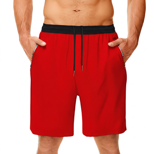 Shorts Bermuda pour homme bleu marine à séchage rapide, taille mi-haute, cordon de serrage, taille élastique, décontractés, sportifs, avec poches - Product Image 2