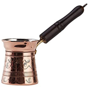 Authentic Handcrafted Hammered Copper Turkish Coffee Pot Cezve Premium Pure Copper Ibrik Wholesale Coffee <b>Maker</b> With Wood Handle - Product Image 6