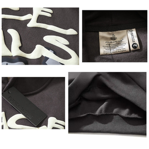 Vente en gros de sweats à capuche personnalisés avec impression 3D en relief, sweats à capuche surdimensionnés pour hommes, sweats à capuche unisexes avec logo imprimé en mousse, sweats à capuche épais - Product Image 6
