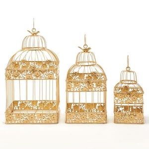 Cage à oiseaux décorative élégante en métal pour centres de table de mariage, décoration intérieure et arrangements floraux - Product Image 1