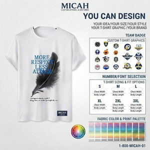 T-shirt personnalisé pour homme à imprimé plumes, mélange de coton, col rond, manches courtes, coupe oversize, décontracté, streetwear d'été - Product Image 6