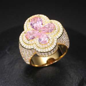 Nuevo Anillo de Moissanita Rosa con Incrustaciones de Diamantes, Anillo de Plata de Alta Calidad para Hombre, Joyería Fina - Product Image 2
