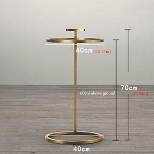 Round <b>Bistro</b> Side <b>Table</b> Gold Tray Metal Side <b>Table</b> Modern Accent <b>Table</b> Decorative End <b>Table</b> Living Room Furniture Side <b>Table</b> - Product Image 4
