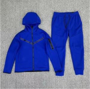 Luxury Men's Tech Fleece Tracksuit <b>Zip</b> Hoodie Jogger Set Performance Sportswear OEM Private Label Streetwear Wholesale Apparel - Product Image 2
