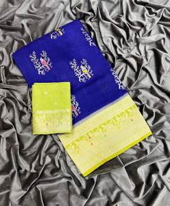 ผ้าไหมซารีคุณภาพส่งออกระดับหรู พร้อมลายพิมพ์ดิจิทัล และเสื้อคลุม - Product Image 1