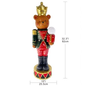 Décorations de Noël en gros : <span class=keywords><strong>Grande</strong></span> statue <span class=keywords><strong>Casse</strong></span>-<span class=keywords><strong>Noisette</strong></span> Ours en Peluche de 32 pouces en magnésia avec lumière LED cadeau - Product Image 4