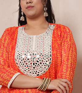 Conjunto DEEBACO para Mujer, Casual, Floral, de Gasa, Top Largo hasta el Tobillo y Sharara con Dupatta, Conjunto Coordinado, Elegante y a la Moda - Product Image 2