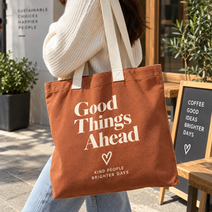 Sac fourre-tout en toile Good Things Go Further, sac de courses réutilisable écologique avec motif de feuilles, couleur verte - Product Image 6