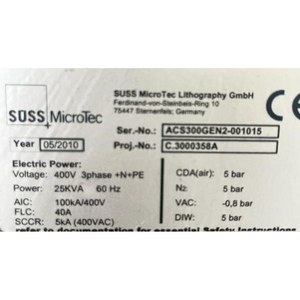SUSSMicroTec ACS300 Gen2 COT/DEV Usado Como Está, Piezas de Equipos Semiconductores Obsoletos - Product Image 6