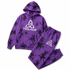 Custom High Quality Winter Streetwear Men's <b>Tie</b> <b>Dye</b> Hooded 2-Piece Breathable 100% Cotton Tracksuit <b>Set</b> with Printed Design - Product Image 5