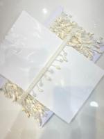Frange décorative en perles de verre et cristaux, modèle KT, taille personnalisée, colorée et irisée, style Gujarat, vente en gros