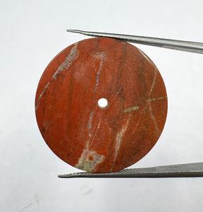 Esfera de Reloj A K Gems GMC-1061W de Jaspe Rojo, 28.5 mm, Pulida por un Lado, Grosor de 1 mm, Orificio Central de 2 mm - Product Image 1