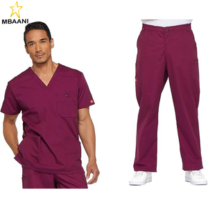 ชุดสครับสำหรับผู้ชายพร้อมเสื้อคอวี 5 กระเป๋า รุ่น 81906 พร้อมกระดุมปิด กางเกงเอวยางยืด รุ่น 81006, เสื้อ/กางเกงไซส์ M ทรงสูง - Product Image 6