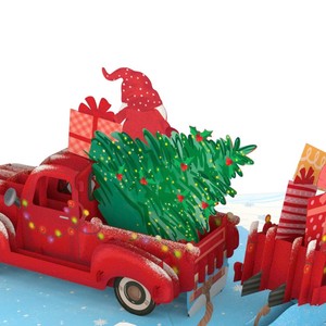 Carte de Noël 3D pop-up Père Noël avec enveloppe, collection sapin de Noël, nouveau design, carte faite à la main - Product Image 3