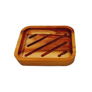Wooden Soap Dish Rectangle Minimalist Design Self Draining Bar <b>Holder</b> For Bathroom Kitchen Spa Accessory - Product Image 4