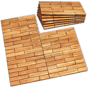 Azulejos de cubierta de Acacia con diseño de parquet elegante para balcón exterior y suelo junto a la piscina 24x12 pulgadas - Product Image 1