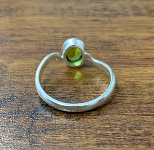 Dainty 1.9 Grams Peridot Gemstone <b>Ring</b> 925 Sterling <b>Silver</b> Bezel Setting Jewelry Everyday Wear for <b>Men</b> & Women - Product Image 4