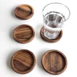 Juego de Posavasos Redondos Modernos de Madera, 350 mm de Diámetro, Antideslizantes, 6 mm de Grosor, Diseño de Madera - Product Image 5