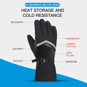 Outdoor Sport Thicker PU Palm Ski <b>Gloves</b> Winter Snow <b>Warm</b> Snowmobile Motorcycle Windproof Waterproof Snowboard for Unisex - Product Image 2