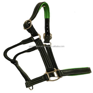 Cuello halter de cuero con doble capa para caballo, broche de garganta, relleno suave y colorido, Triple cosido, doble corona - Product Image 6