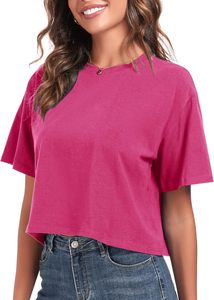 Camiseta Corta de Moda para Mujer, Personalizada con Estampado, Manga Corta, Estilo Baby Tee, Ajustada, de Algodón Suave, Informal de Verano, Top Corto, Proveedor OEM ODM - Product Image 2