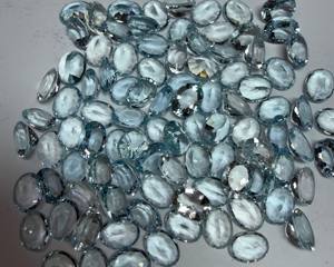 Piedra Preciosa de Aguamarina Natural AAA+++ Corte Esmeralda Ovalado 8x6MM Facetada |   Piedra de Aguamarina Azul Suelta para Joyería y Venta al por Mayor - Product Image 3