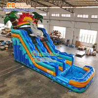 Toboggan aquatique gonflable avec piscine, toboggan aquatique gonflable en PVC de qualité commerciale