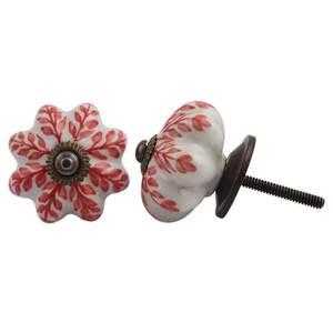 Hermosa Perilla de Cerámica con Diseño de Hoja Roja para Muebles, Tirador Artesanal para Cajones de Cocina, Armarios y Guardarropas, Venta al por Mayor - Product Image 3