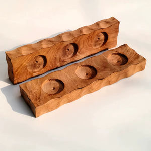 Portavelas de Madera Hecho a Mano, Decoración Rústica para Mesa - Product Image 1