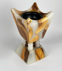 Brûleur d'encens artisanal FAIZA CRAFT en bois d'acacia et résine de bois de santal - Aromathérapie écologique, durable toute l'année, livraison rapide - Product Image 6