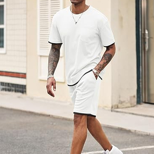 Men Casual Matching Outfit Manufacturer Cotton Cargo Shorts T Shirt Summer OEM ODM Bulk Supply - Product Image 2