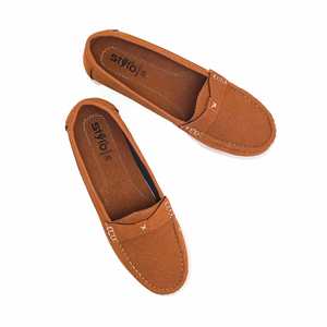 WN4423 Brown Moccasin Basketball <b>Style</b> <b>Shoes</b> - Product Image 1