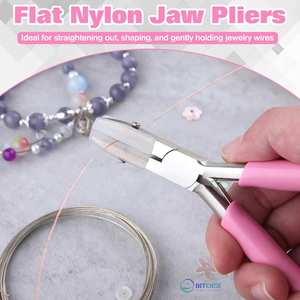 Alicates de Acero Inoxidable con Mordazas de Nylon y 3 Pares de Puntas de Repuesto, Alicates de Punta Blanda con Resorte para Joyería - Product Image 5