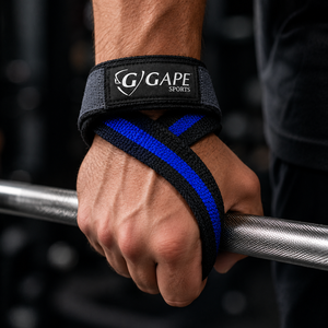 Sangles de levage GAPE SPORTS en nylon, réglables avec fermeture Velcro, noir et bleu, pour entraînement de force et haltérophilie, unisexe, prix de gros - Product Image 4