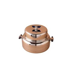 Casserole Hot Pot Pearl Shell Mosaic Body Hammered Stainless Steel Dome Lid Pot For Table <b>Top</b> Serving Casserole Hot Pot - Product Image 2