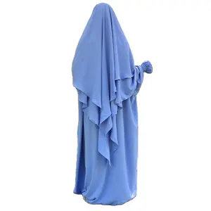 价格合理纯色新到迪拜阿拉伯风格阿巴雅女士长袖穆斯林连衣裙女士头巾阿巴伊服装