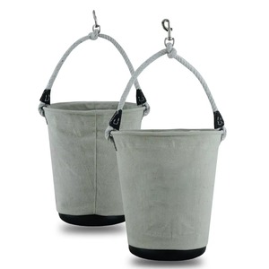 Heavy Duty Canvas Cylindrical Waterproof Power <b>Tool</b> <b>Bag</b> with Hard Bottom 200 lb Capacity for Electrician & High-Altitude Workers - Product Image 2