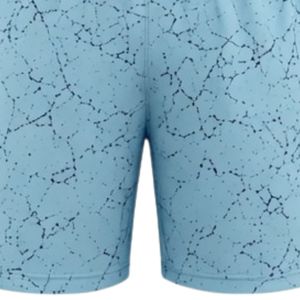 Custom Light Blue Navy Speckled Print Athletic <b>Shorts</b> with <b>Elastic</b> <b>Waistband</b> Lightweight Breathable Sports Gym Fitness Training - Product Image 6