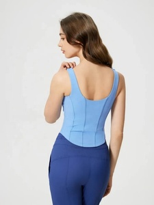 Ever Glow Women's Blue Solid O-Neck <b>Sleeveless</b> <b>Knitted</b> Tank <b>Top</b> Breathable Eco-Friendly Quick Dry Plus Size Autumn Wear - Product Image 3