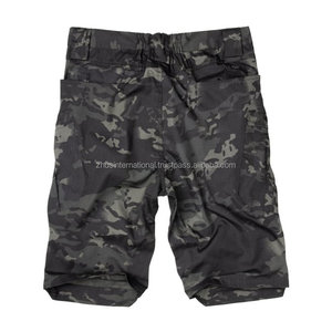 Short avec poches multiples en coton pour hommes, Short de fitness, taille élastique, décontracté, noir, camouflage, nouvelle collection 100% - Product Image 3