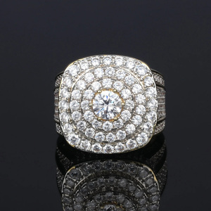 SPECIAL ORDER 925 Sterling Silver Classic Iced Out Moissanite Prong Setting Brilliant Round Cut Diamond Champion Ring for Unisex - Product Image 1