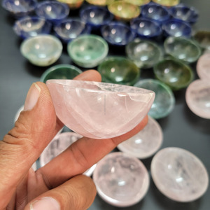 Hand Polished 50-55mm Circular Gemstone <b>Bowl</b> Natural Crystal Stone Decor <b>Bowl</b> for Home Altar Wholesale Custom Jewelry Display - Product Image 3