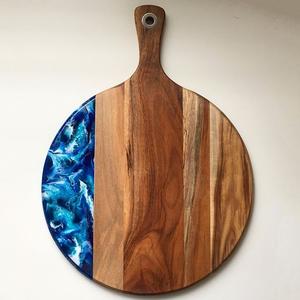 Tabla de Cortar Rectangular de Roble Quemado con Acabado Rústico Oscuro, con Orificio para Colgar, Ecológica, Resistente, Segura para Alimentos, para Hogar, Restaurante, Cafetería - Product Image 5