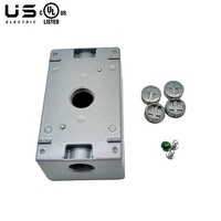 Single Gang Gray Die Cast Aluminum Weatherproof Outlet Box 18 Cubic Inch Capacity U.S. Canadian Electronic Instrument Enclosure