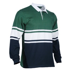 Maillot de rugby personnalisé à manches longues avec logo imprimé et broderie, rayures en coton 320gsm/350gsm, tricot lourd, pour les anciens élèves - Product Image 4
