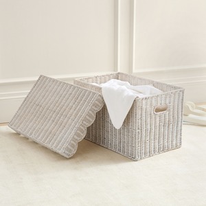 Boîte de rangement en rotin avec couvercle, tressée à la main, pour ranger les jouets, organiseur pour salle de jeux ou chambre d'enfant - Product Image 3