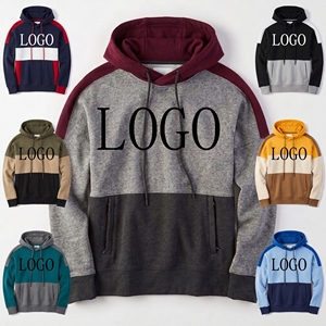 Color Block Cotton Heavyweight <b>Thick</b> Winter Fleece Oversized <b>Hoodie</b> Boxy Fit Blank Plain <b>Men</b> Hoodies - Product Image 5