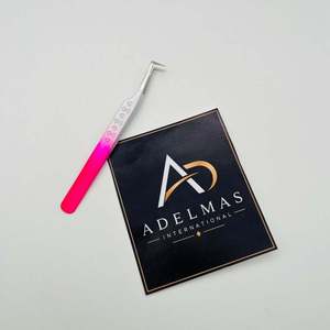 Pinza de pestañas de 90 grados con agarre de doble tono en forma de corazón, de acero inoxidable, con impresión de logotipo personalizado, instrumento de belleza - Product Image 4
