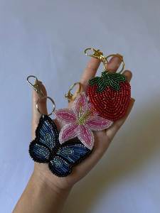 Elegant Handmade Eco-Friendly Embroidered Beaded <b>Keychain</b> with Premium Beads for Back to School and Everyday Fashion Accessories - Product Image 1
